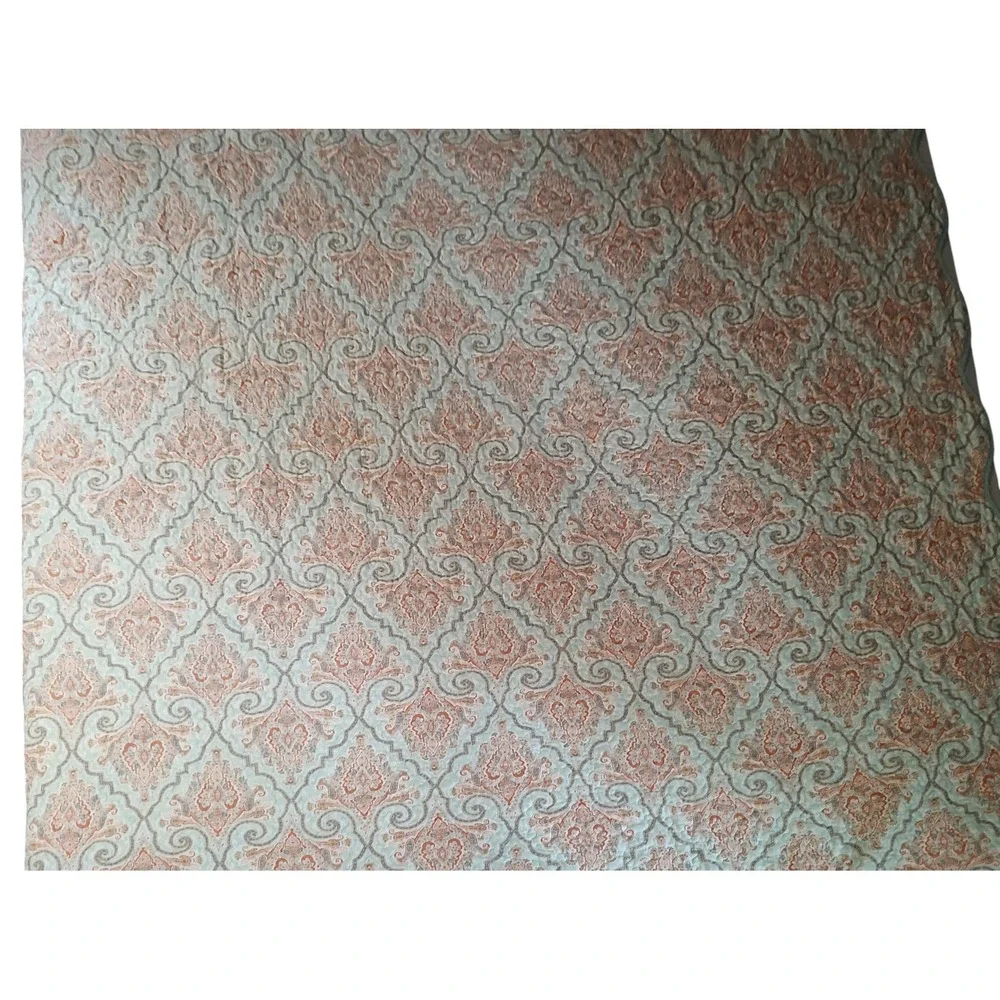 Aqua Paisley Quilted Bedspread‎ Two Pillow Shams Reversible Queen 90x88 SEE